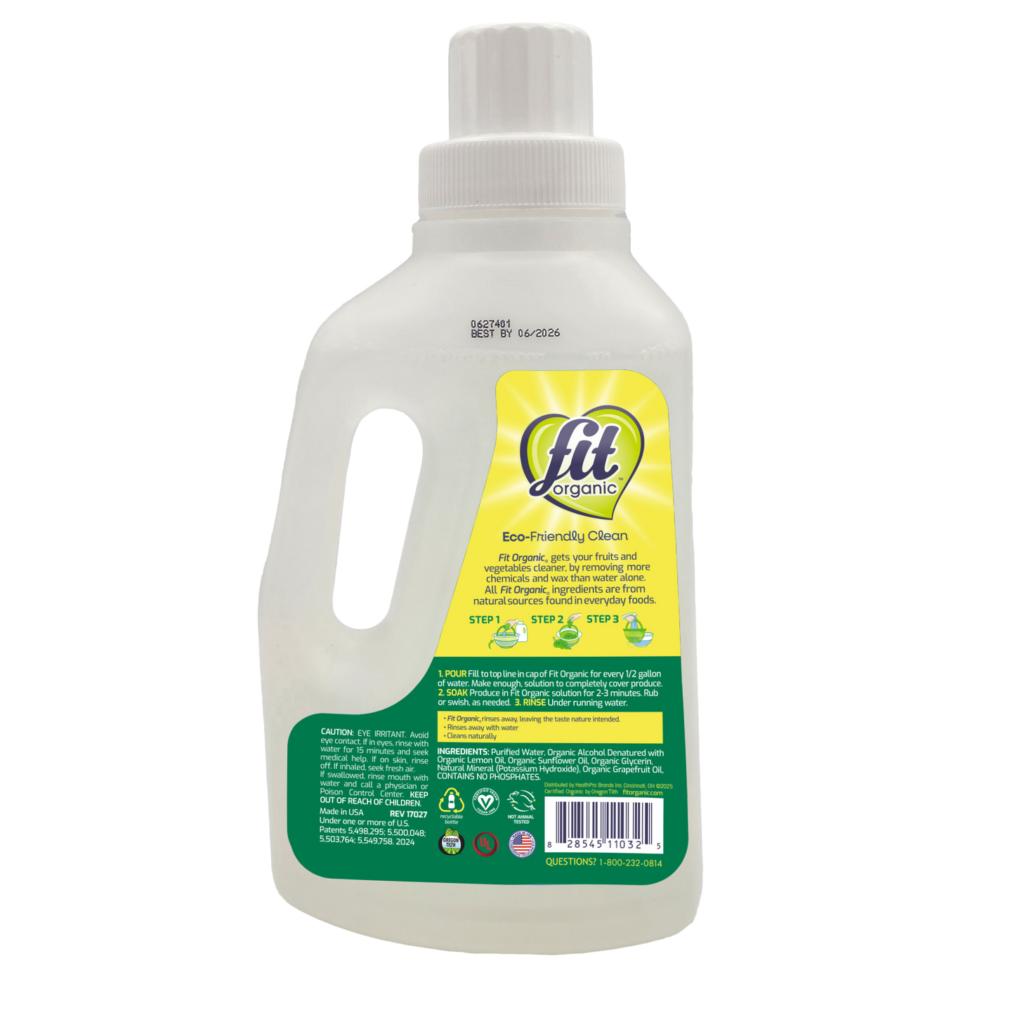 Fit Organic 32 oz Soaker Produce Wash
