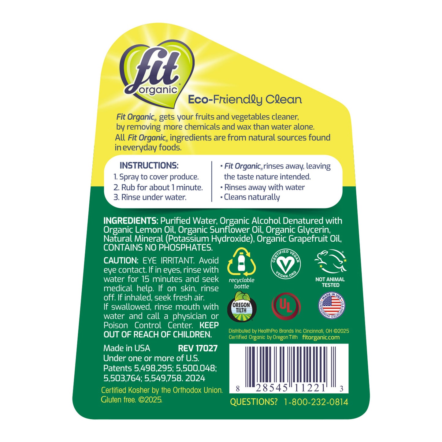 Fit Organic 16 oz Spray Produce Wash