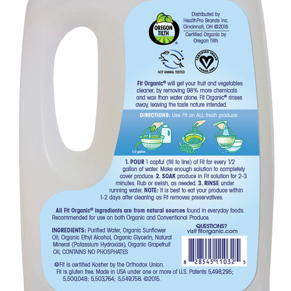 FIT Organic: Fruit & Vegetable Wash Soaker, 32 oz Bottle 